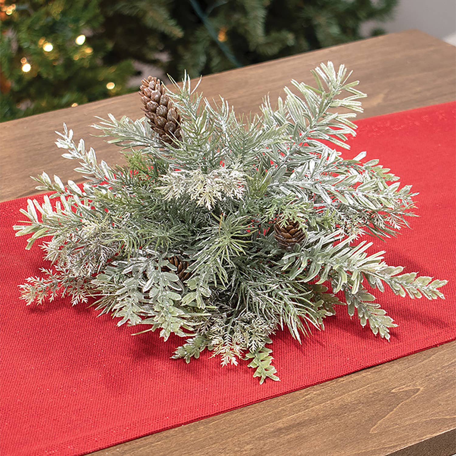 Saybrook Lane - Wholesale Artificial Plant - Silver Hemlock Half Sphere, 9"1