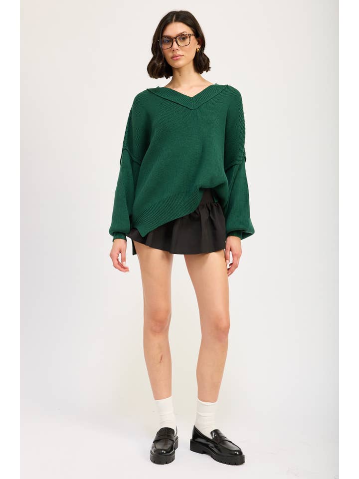 Emory Park - Wholesale Knit Sweater - Women's - OVERSIZED V NECK SWEATER9