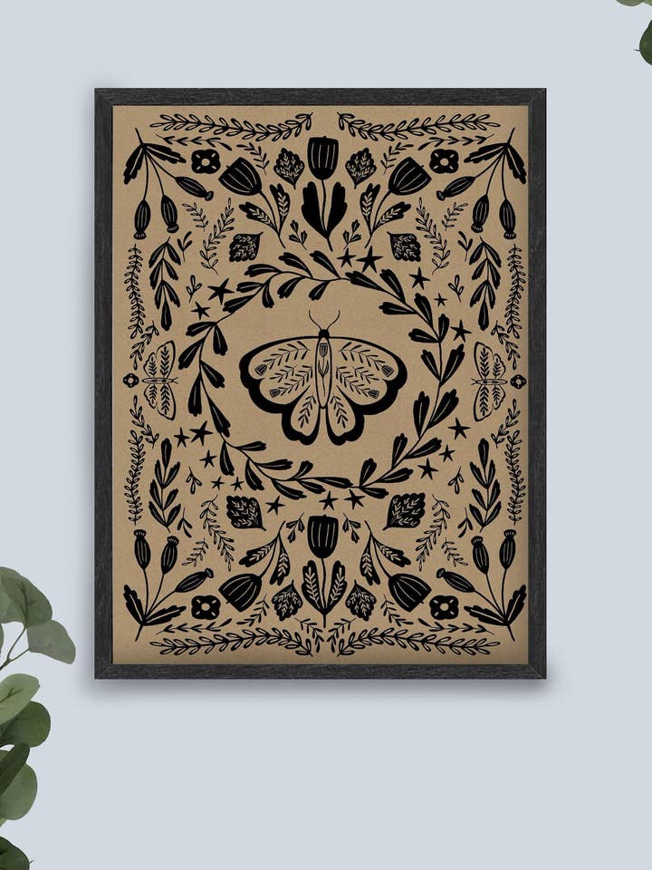 Volksmottendruck auf Bastelpapier für den Großhandel von Katie Walker Studio