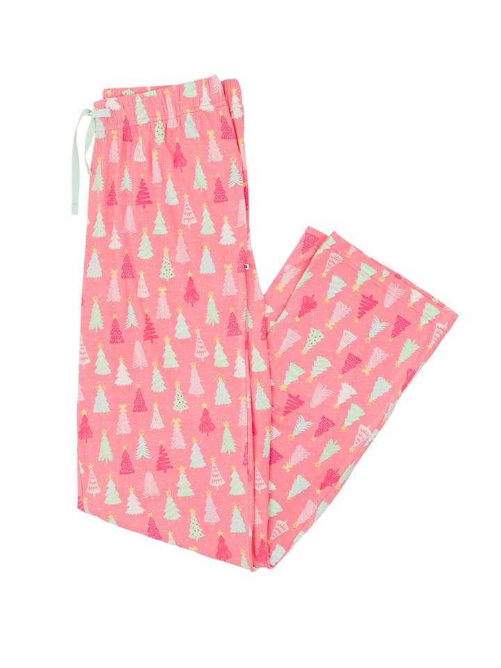 Adult Merry Pink Pines Bamboo Viscose Pajama Pants for wholesale on Faire