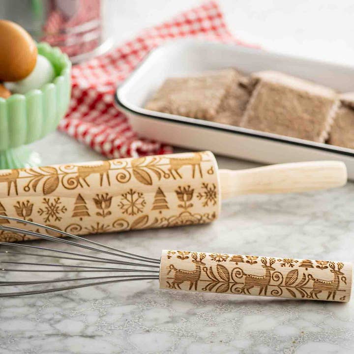 TableCraft Products Company - Wholesale Kitchen Tool/Gadget - Embossed Decorative Whisk, Winter Design3