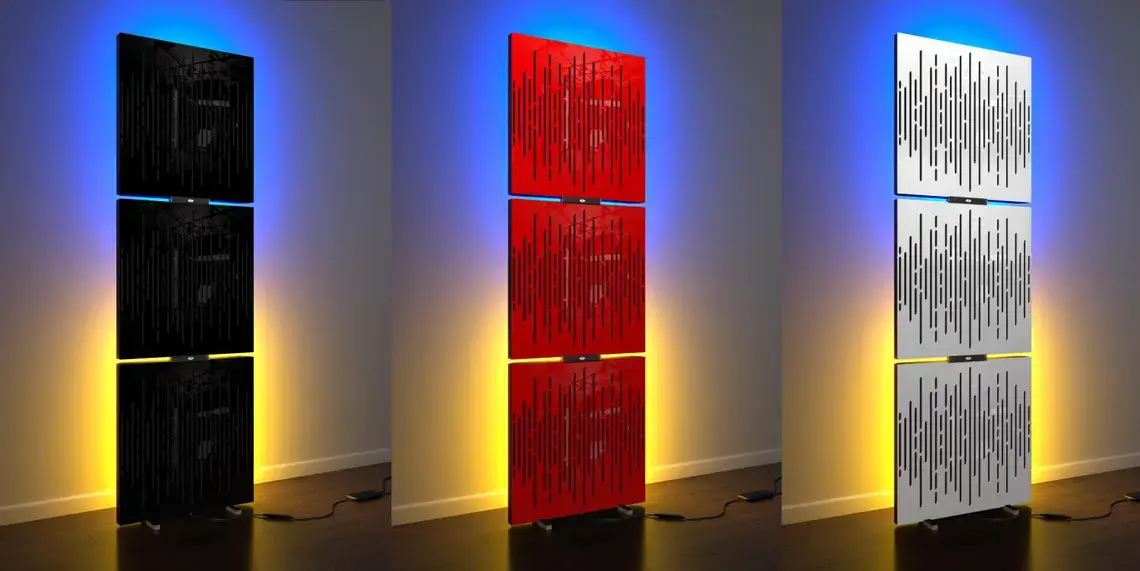 ATB-Sound sp. z o. o. - Wholesale Speakers - 3-Pack WAVE Acoustic Panels with RGB LED Stand Light6