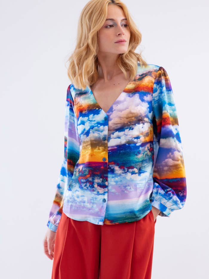 Ciel print shirt for wholesale by MADE IN SENS