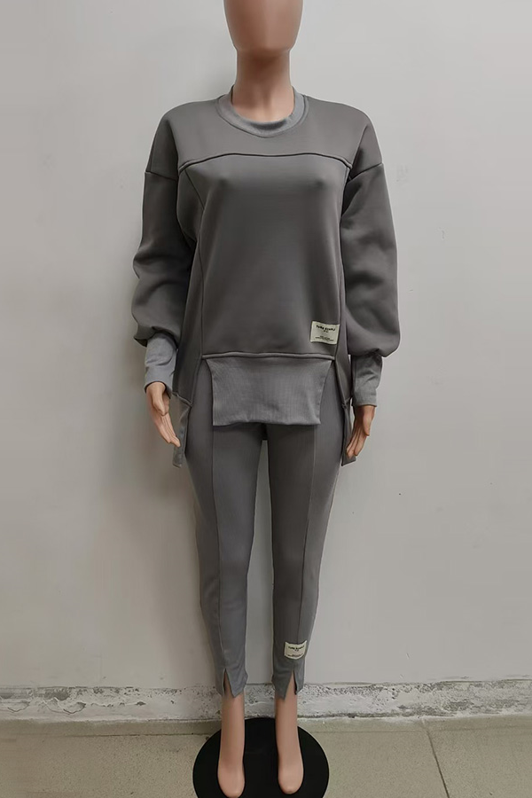 Rosa Clothing - Wholesale Top & Pant Set (NOT Loungewear) - Women's - high-low irregular hem sweatshirt leggings athleisure set6