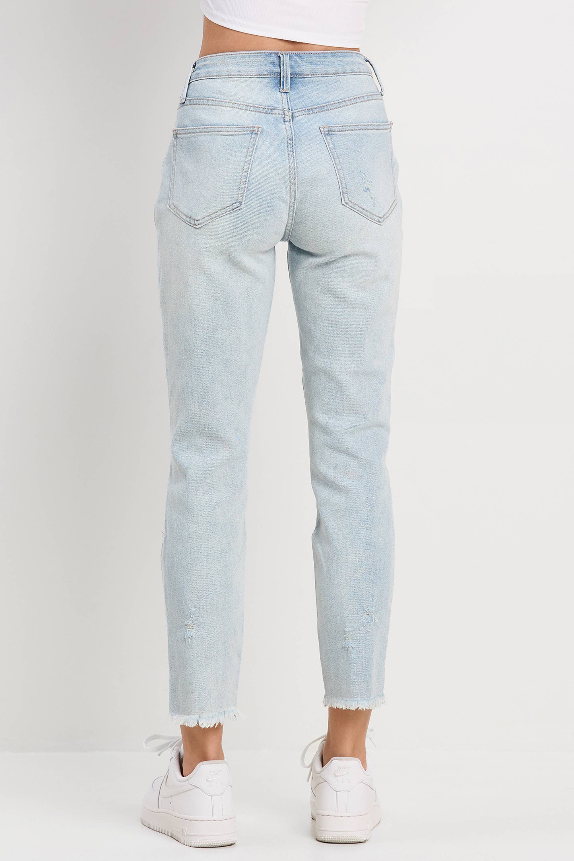 Light Wash Distressed Mom for wholesale on Faire5