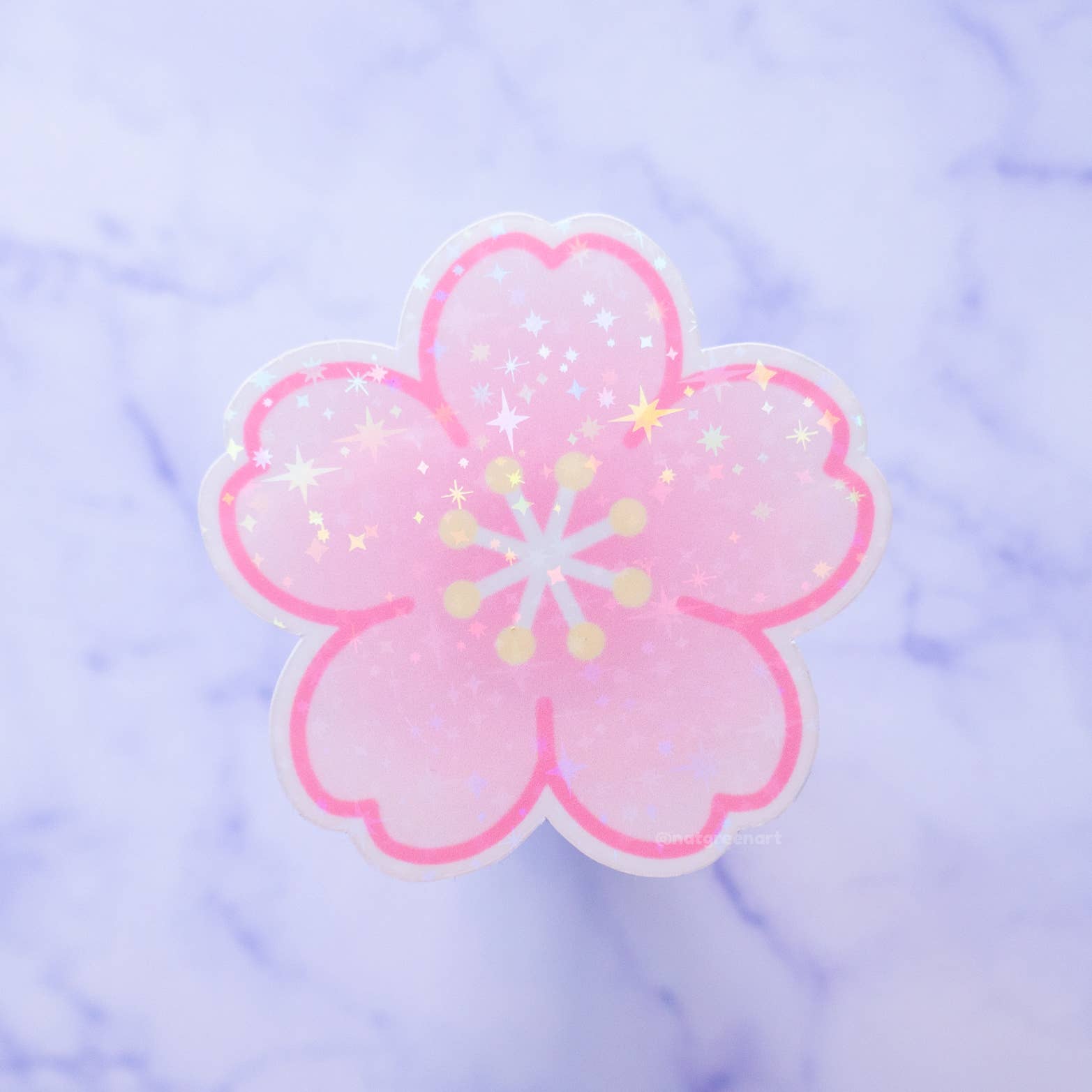 NatGreenArt – wholesale Sticker – Sakura Cherry Blossom Holographic Vinyl Sticker