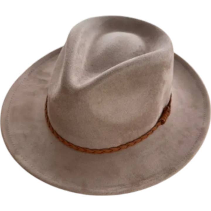 Portia Hat - Wholesale Fedora - Unisex - Braided Band Vegan Suede Rancher Hat – Classic & Stylish 3