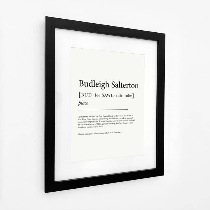 SeaKisses - Wholesale Art Print - Budleigh Salterton Definition Typographic Print