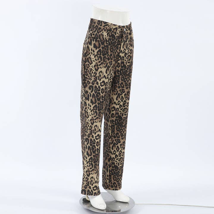 Leopard Print HighWaist WideLeg Pants Spring 2025 for wholesale on Faire20