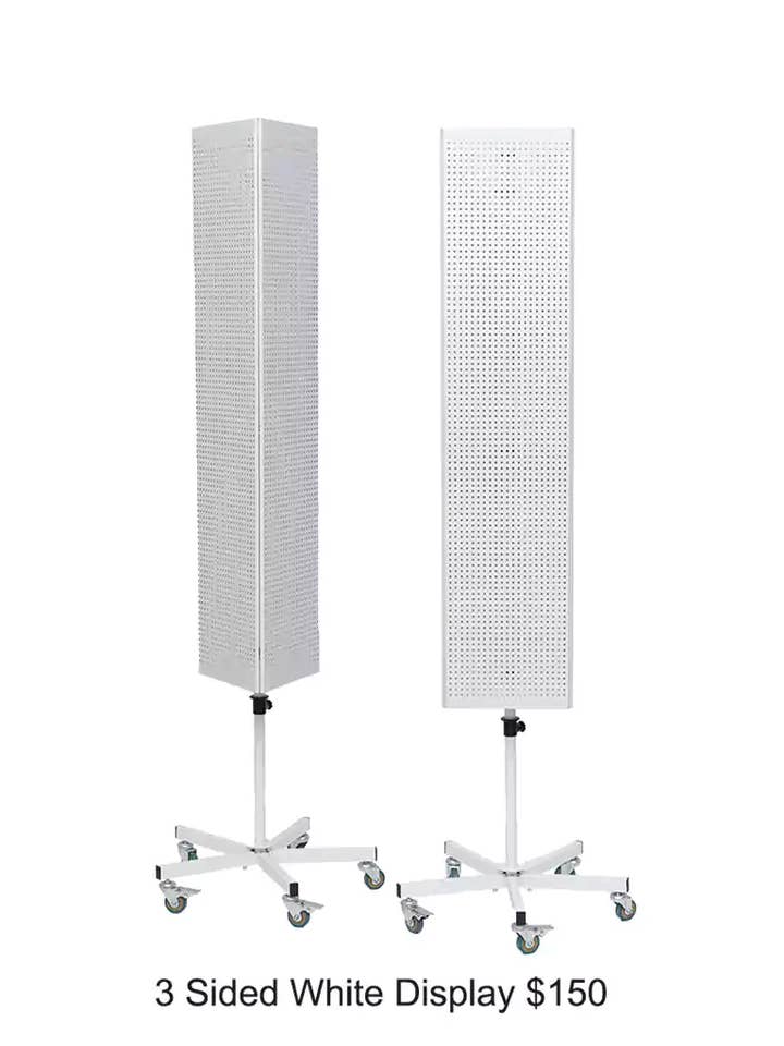 Estante de piso blanco Display de 3 lados para venta al por mayor de Puka Creations