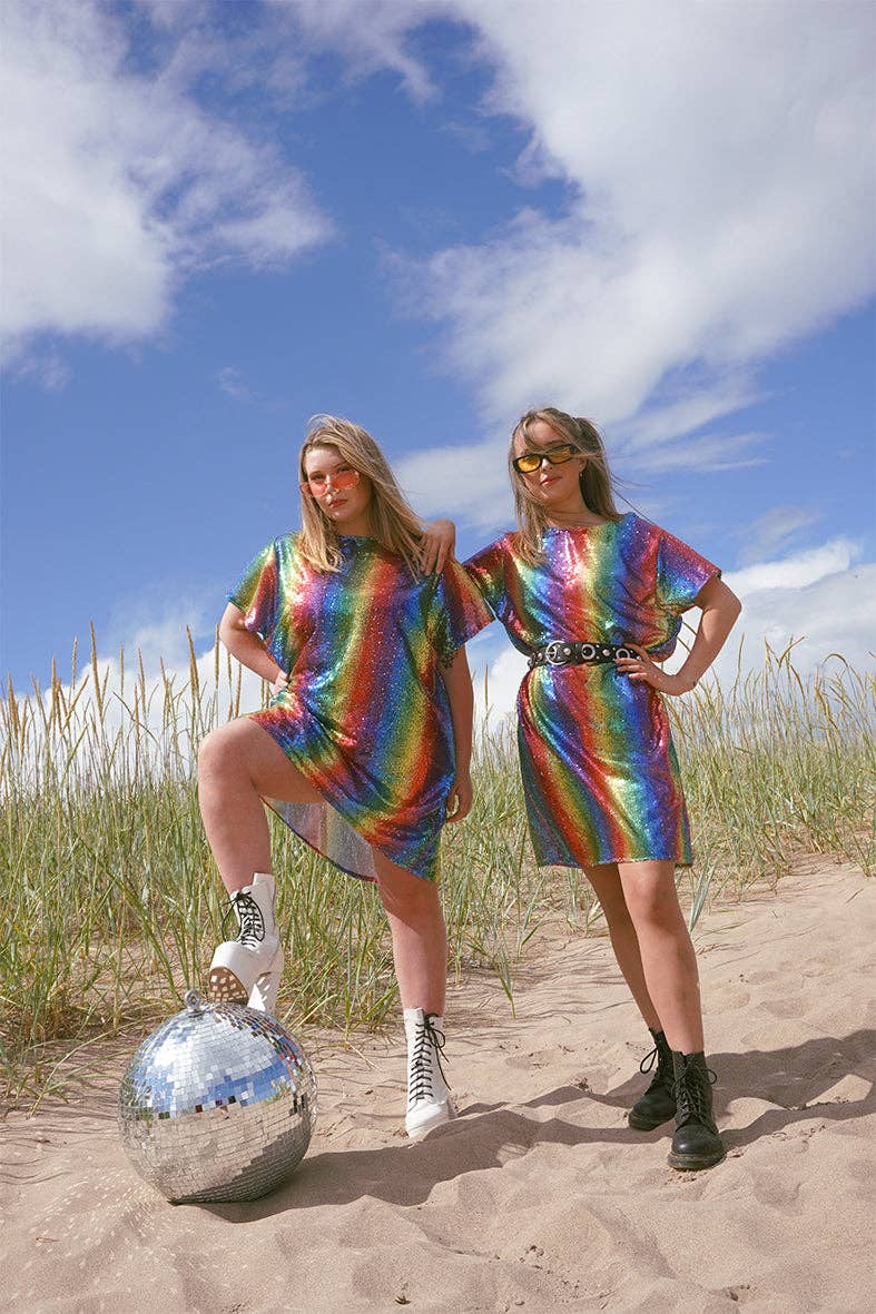 Isolated Heroes - Wholesale Jurk - Dames - Pastelkleurige neonkleurige regenboogjurk