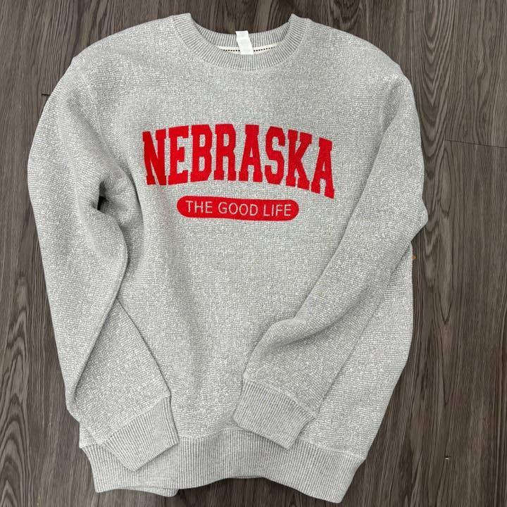 West Anna Designs - Wholesale Graphic Sweatshirt - Women's - Salt & Pepper Nebraska Crew Sweatshirt1
