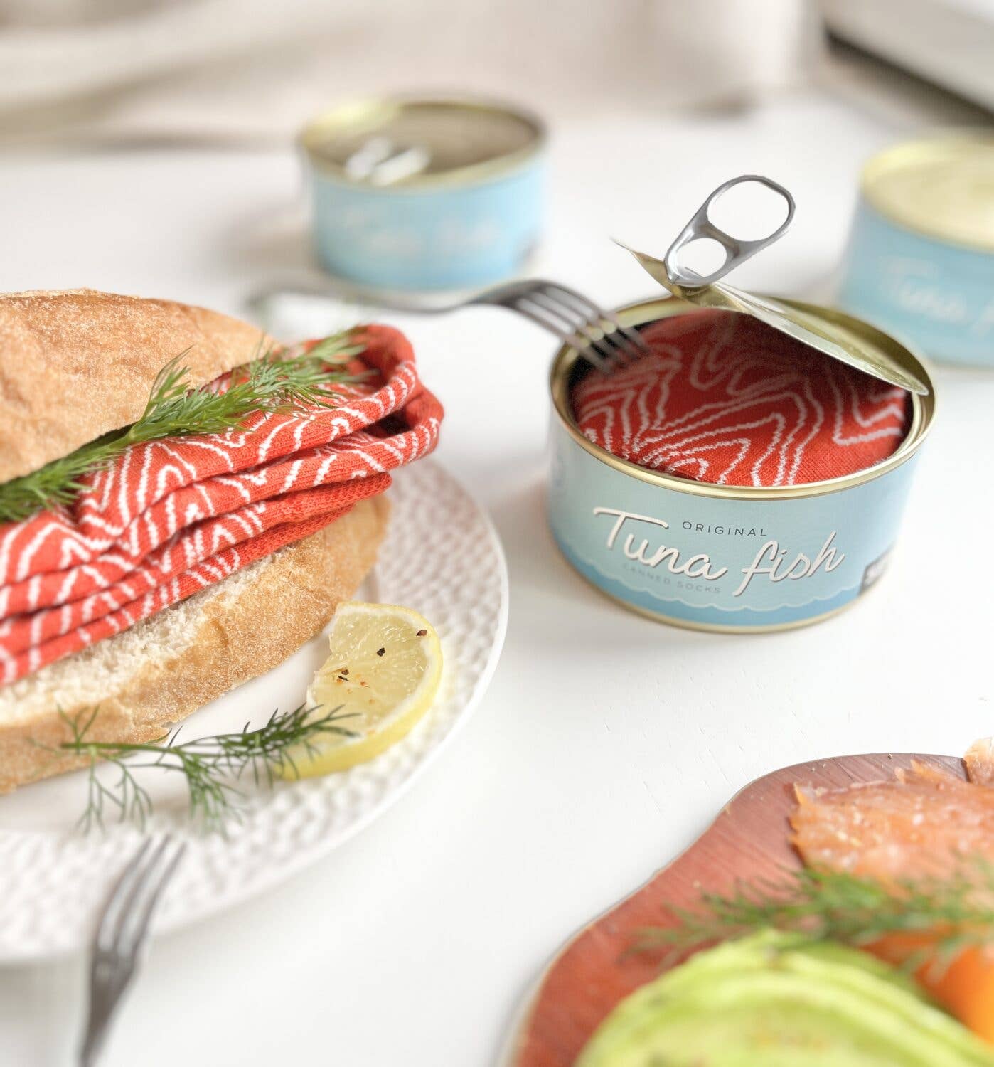 Red Tinned Fish Socks - Tuna (men size 40-46) for wholesale on Faire8