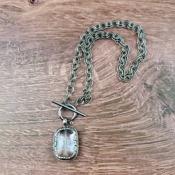 ZINC Designs - Wholesale Pendant/Charm Necklace - Tibetan Silver Crystal Glass Pendant Choker Necklace