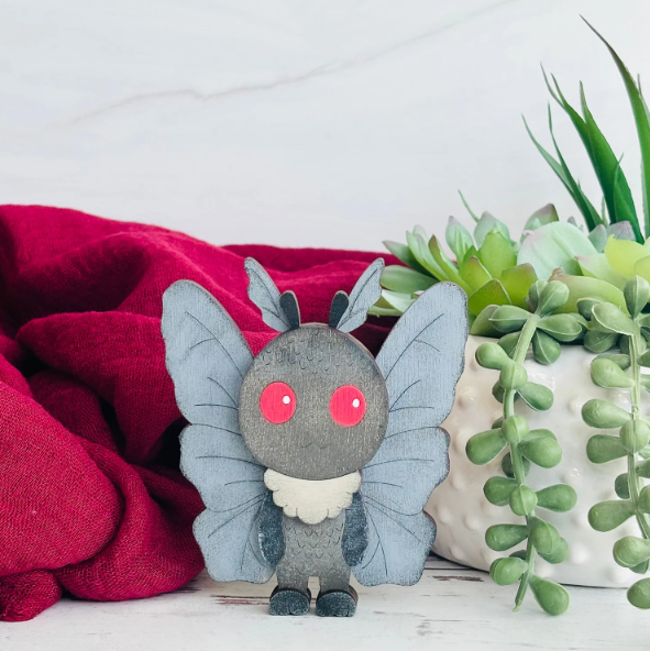 Reclaimed Woodworks Home Decor - Wholesale DIY Craft Kit - DIY Build a Mothman Magnet Kit CRAFT KIT MYTHICAL4