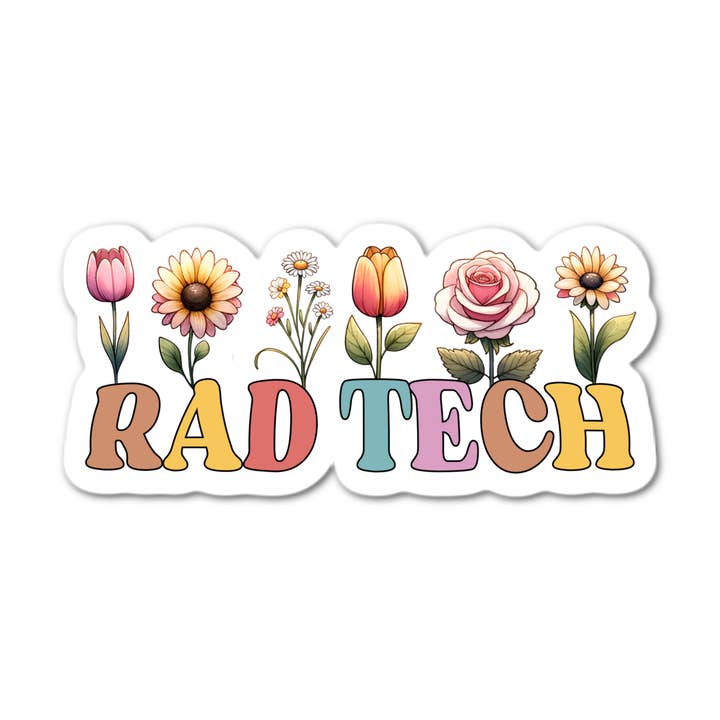 Rad Tech Floral Sticker for wholesale by Lyrical River Designs