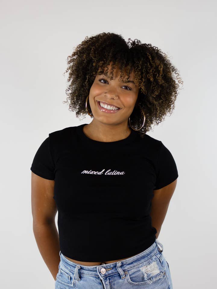 'Mixed Latina' Rib Baby Tee for wholesale by Latina Dreamer Designs