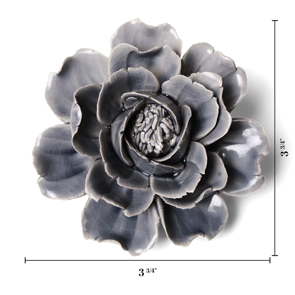 Wholesale Ceramic Flower Wall Art Rose Grey 6 for your store - Faire
