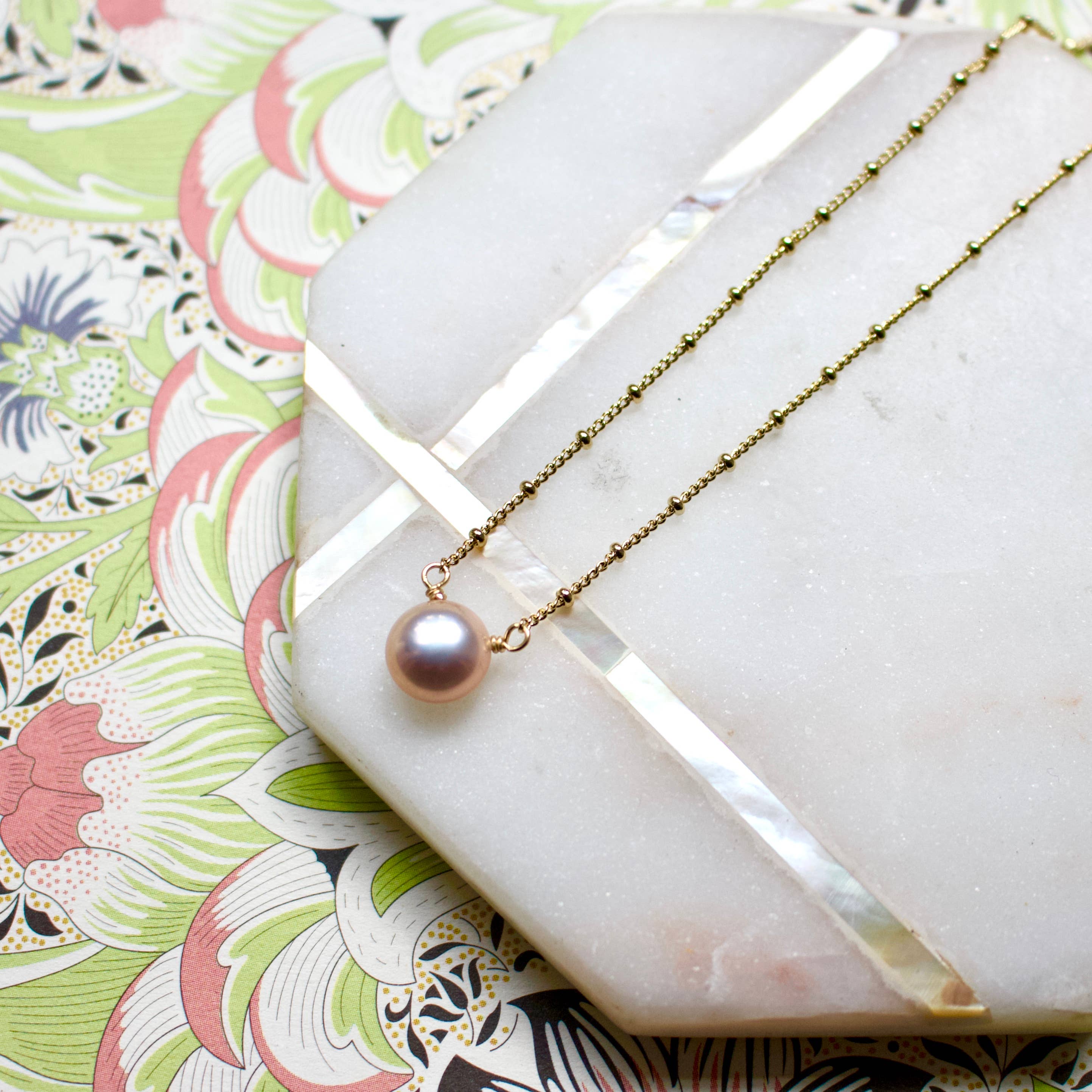 a.v. max – wholesale Pärlband/Pärlhalsband – Solitaire sötvattenspärlhals|16" Pärlkedja|Guld|Silver2