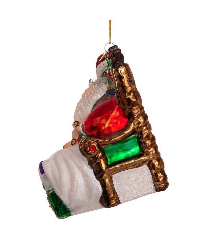 Kurt S. Adler, Inc. - Vente Objets de décoration - 6.25"NBL GM CHAISE DE SANTA +SWRVSKI STN7