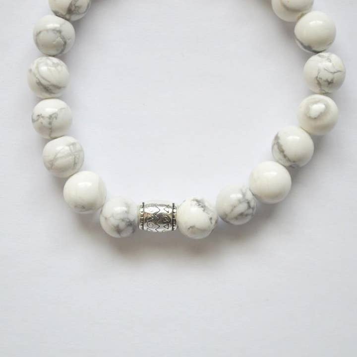 Alora Boutique Inc. - Wholesale Beaded Bracelet - Howlite Gemstone Bracelet | Clarity, Forgiveness and Relaxation | Beaded Stretch Bracelet8