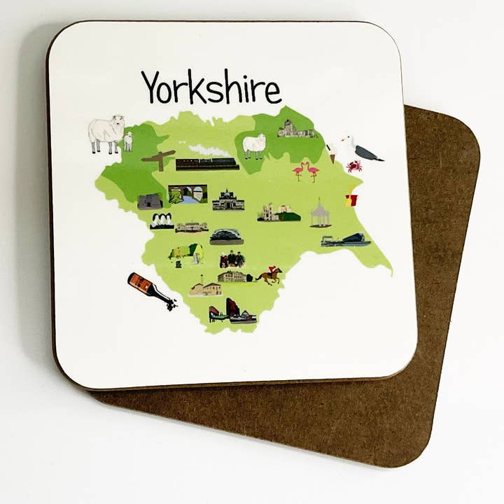 Yorkshire map coaster for wholesale by Character Shop