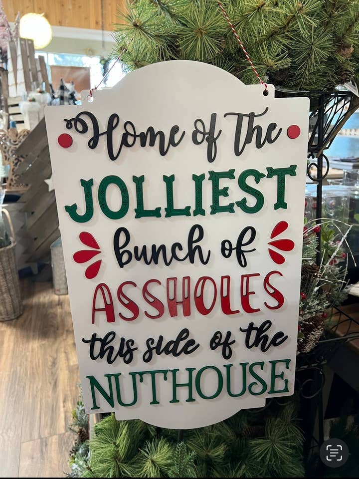 Placa de Natal: O Grupo de Idiotas Mais Alegre por atacado de Rustic Home Co LLC