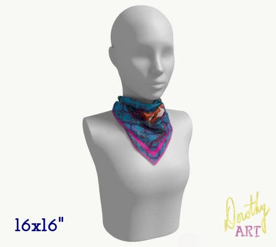 Dorothy Art - Wholesale Scarf - Women's - Silk Scarf - Foxes on Furniture & Hares on Chairs0