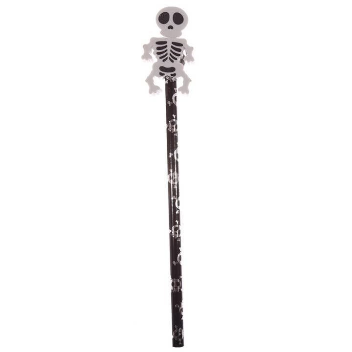 Puckator Ltd – wholesale Pencil – Fun Skeleton Pencil with Eraser Topper1