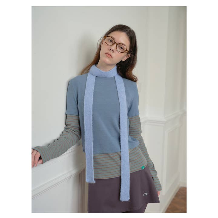 Sweetkama – Cachecol - Mulher por atacado – Lenços de lã skinny de cor sólida para senhora YW01317