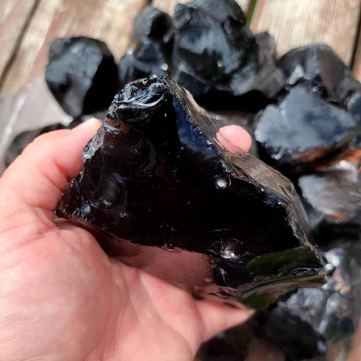 Lapidary Central – Großhandel Spiritueller Stein/Kristall – Schwarzer Obsidian roh – alter Lagerbestand für den Großhandel6