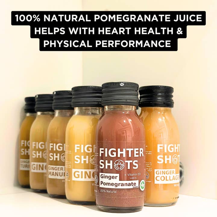 Fighter Shots - Wholesale Wellness Juice/Tonic - Fighter Shots Ginger + Pomegranate Shot (12x60ml)5