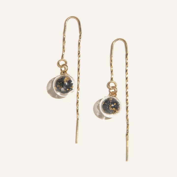 Beton Dinglende Glaskugle Øreringe - Type I - Sort for engroshandel hos Doty Chou Objects