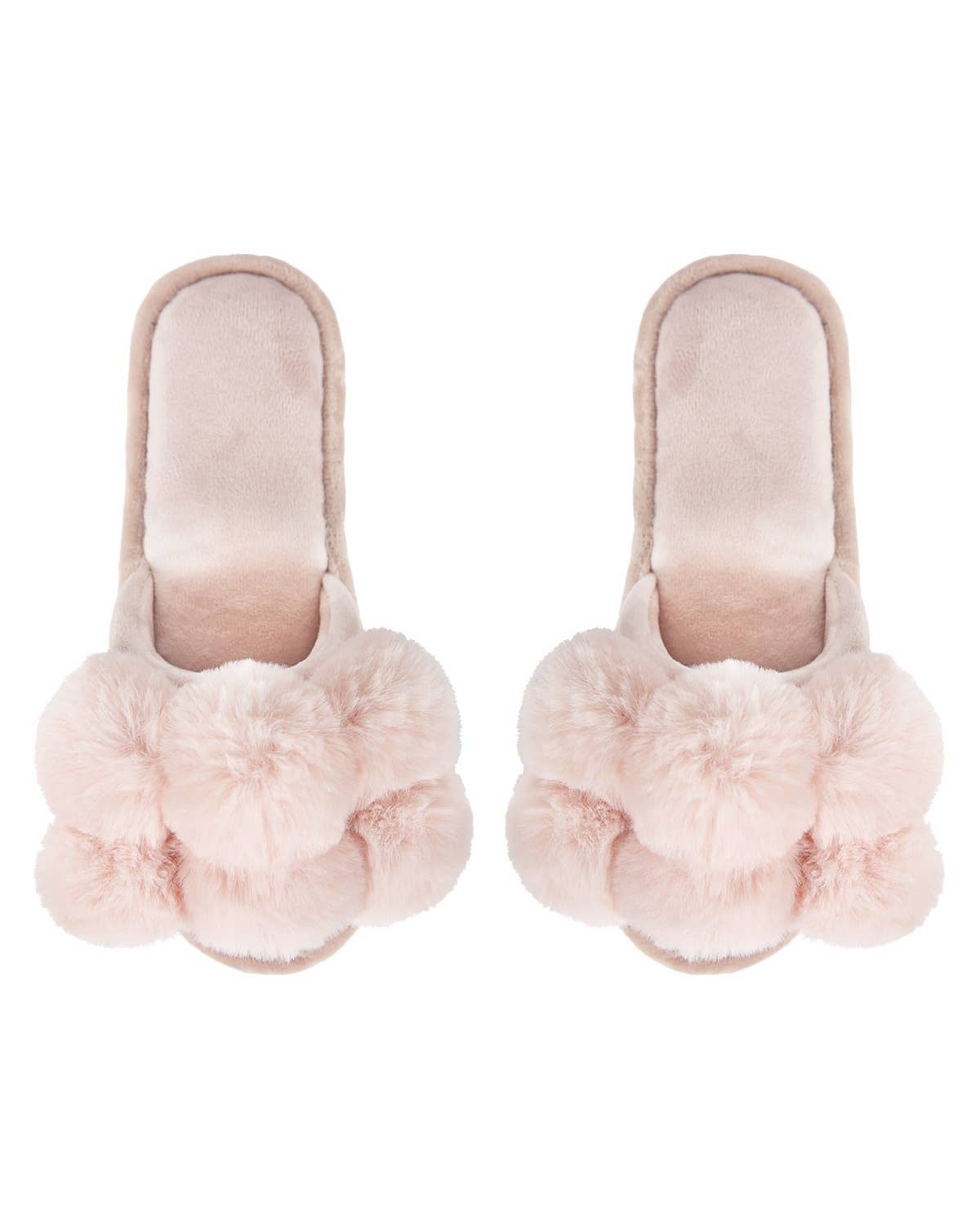 Infinity Classics International Inc. - Vente Chaussons – femme - Pantoufles en peluche MeMoi Luxe Pompon à bout ouvert3