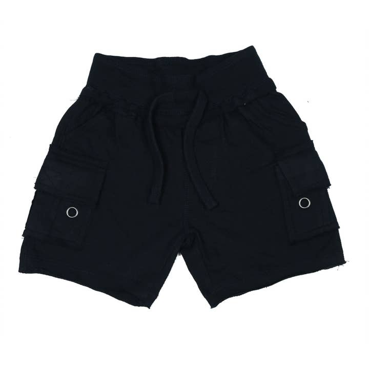 Kids Solid Cargo Shorts - Navy for wholesale by 🤍Baby Steps and Mish Kids