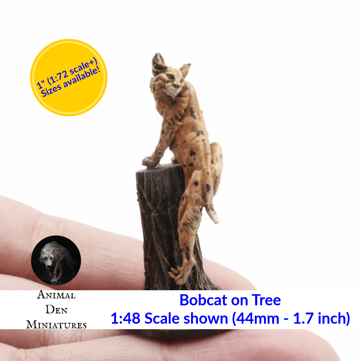 The Scale Grail - Wholesale Decorative Figurine - Bobcat / Lynx on Tree - 1:48 Scale Choose a Size miniature figurine by Animal Den Miniatures4