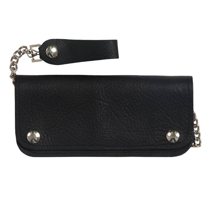 Hot Leathers Black Naked Leather Bi-Fold Wallet for wholesale by Hot Leathers