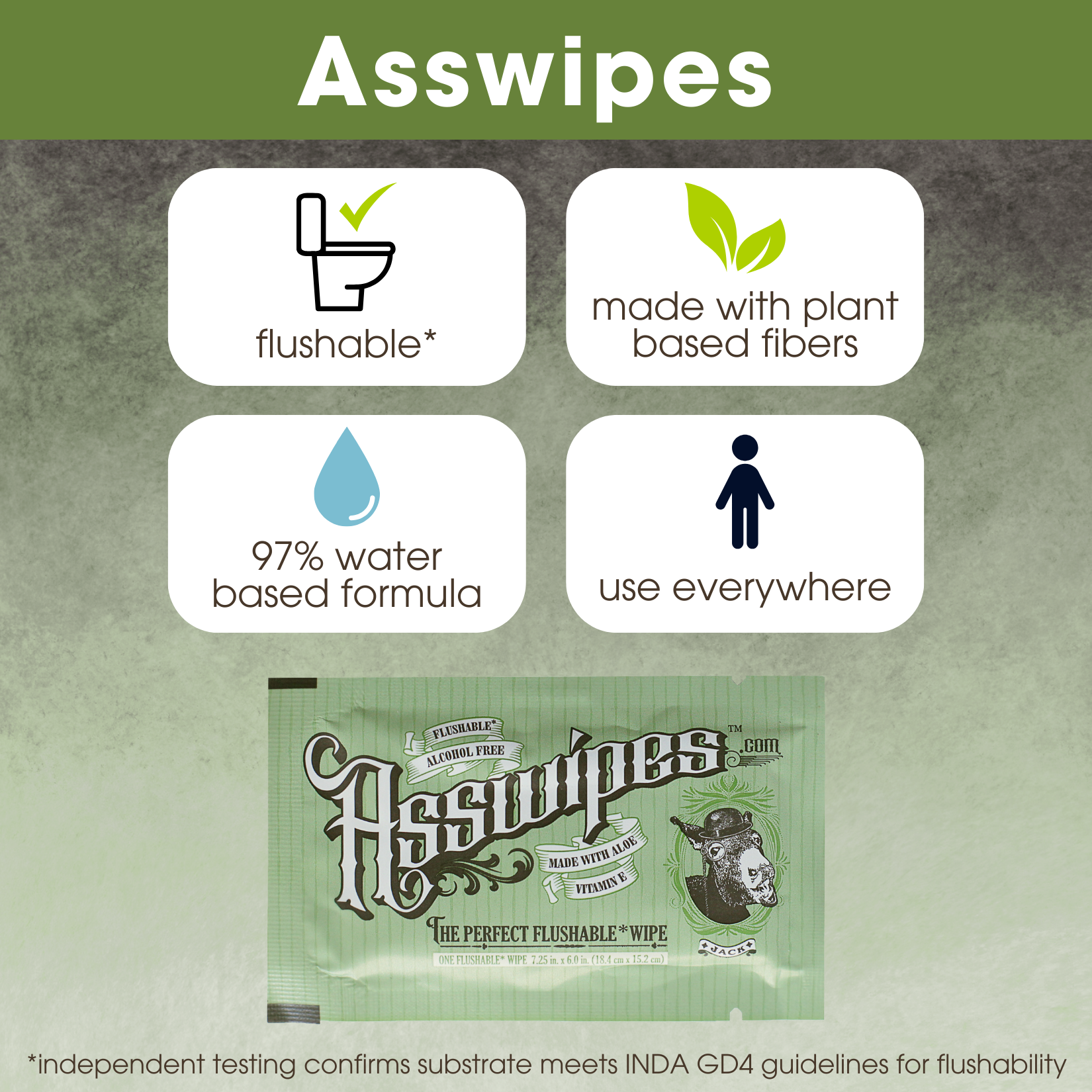 Fresh Body - Wholesale Face & Body Wipes - Men's - Asswipes Singles Flushable Personal Cleansing Wipes To Go5