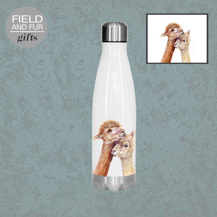 Isolierte Trinkflasche, The Hug, Alpacas für den Großhandel von Field and Fur Gifts