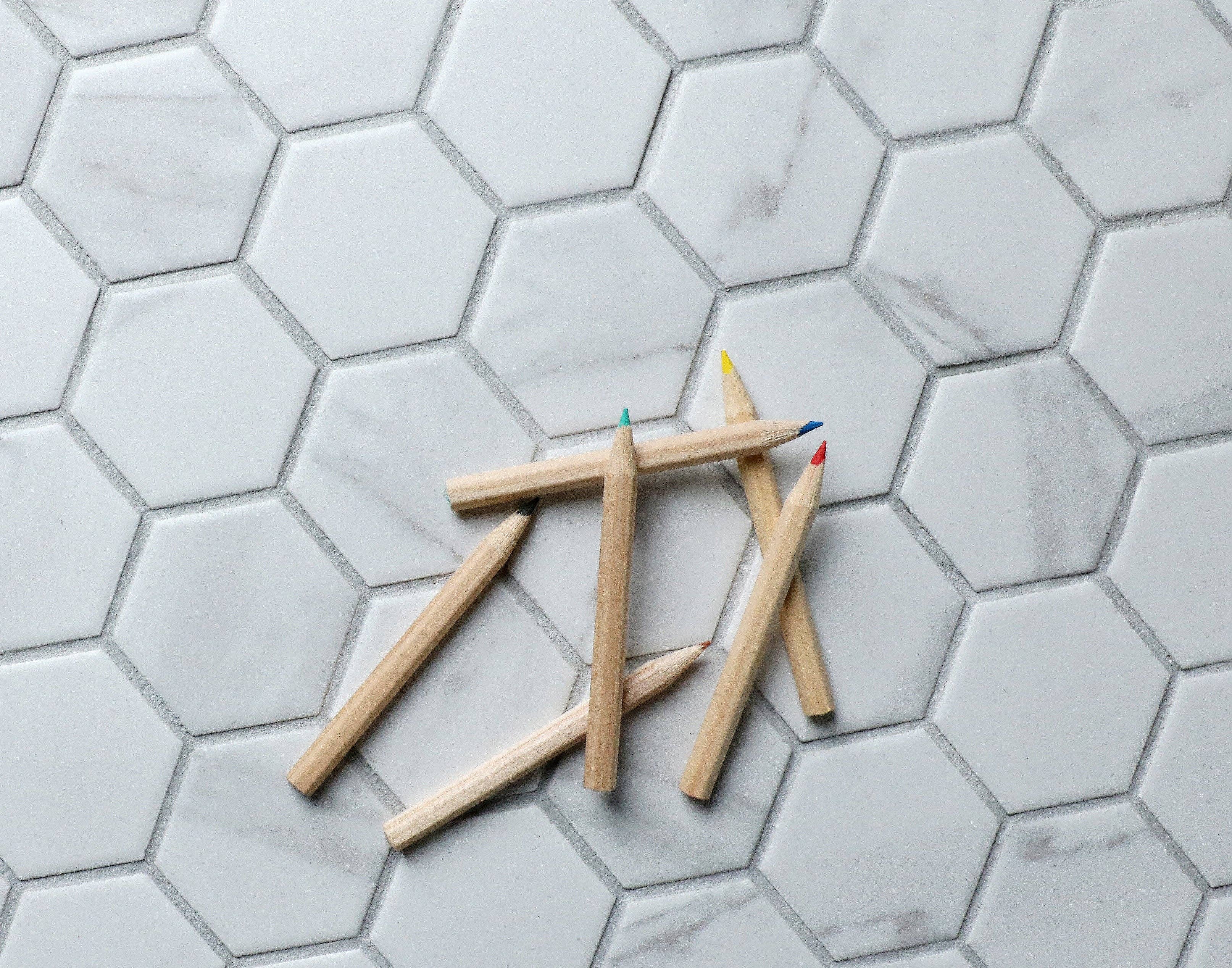 WS Tiles - Wholesale Wall Tile - Retro 2" Hexagon Porcelain Tile, Matte Finished Floor & Wall Tile - 9 Square Feet Per Carton - Carrara2