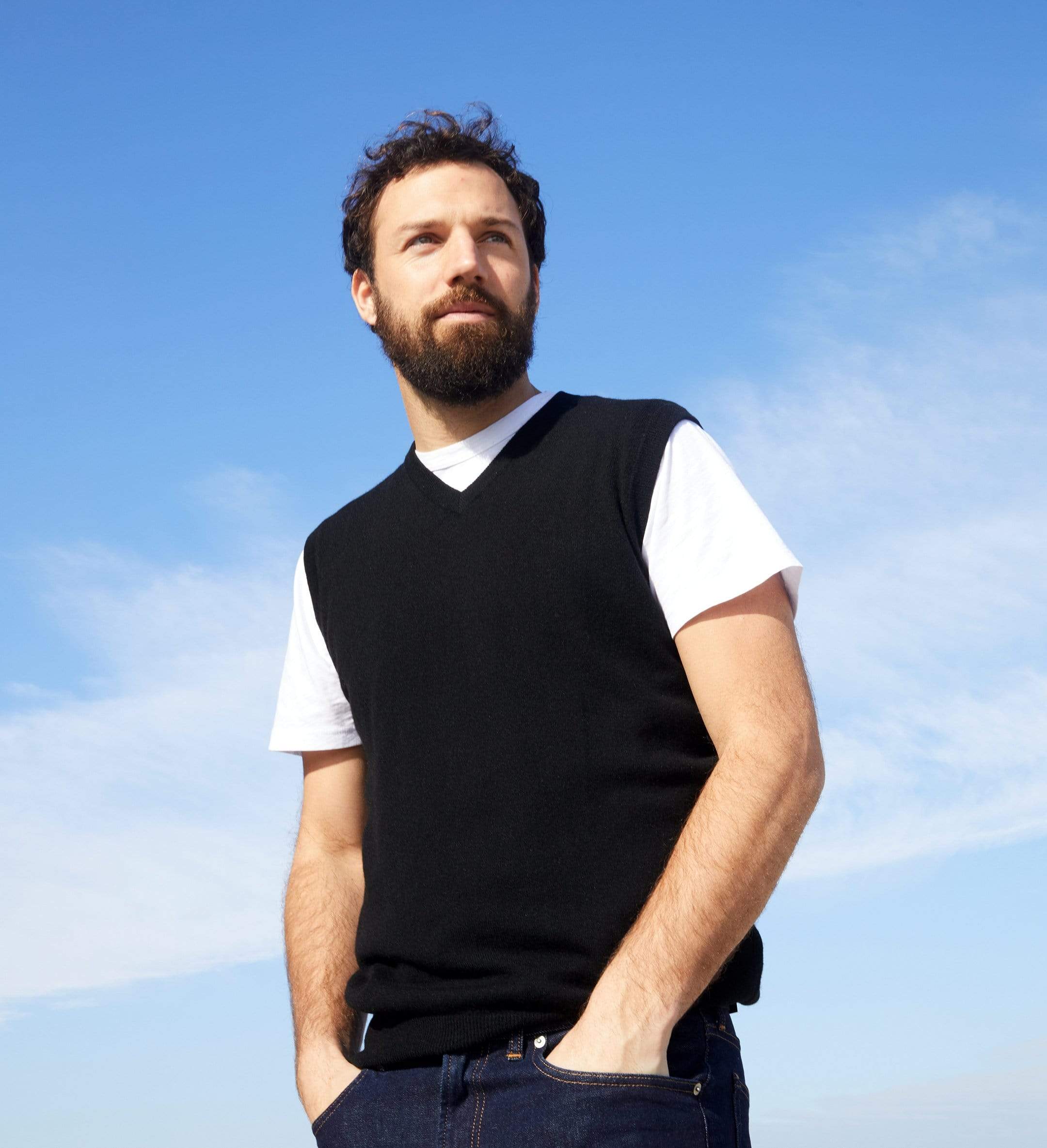 State Cashmere - Vente Pull sans manches – homme - Le pull sans manches basique en cachemire à col en V pour homme14