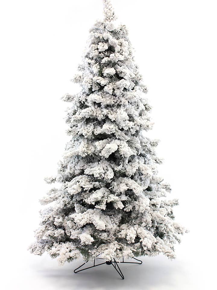 6.5' zware sneeuwstroomde kerstboom met metalen standaard, 102 voor wholesale door Perfect Holiday