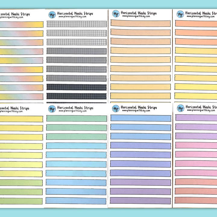 Horizontal Washi Strips (8 colors available!) for wholesale by Planning With Kay