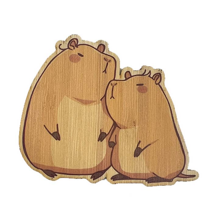 Capybara Mama/Baby for wholesale by Bamboo Wood Stickers