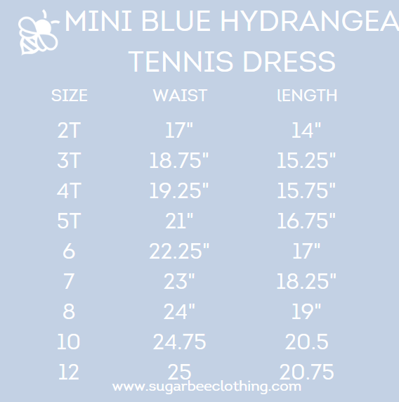 Sugar Bee Clothing - Wholesale Athletic Dress - Kids - Mini Dallas  Halter Tennis Dress - Blue Hydrangeas4
