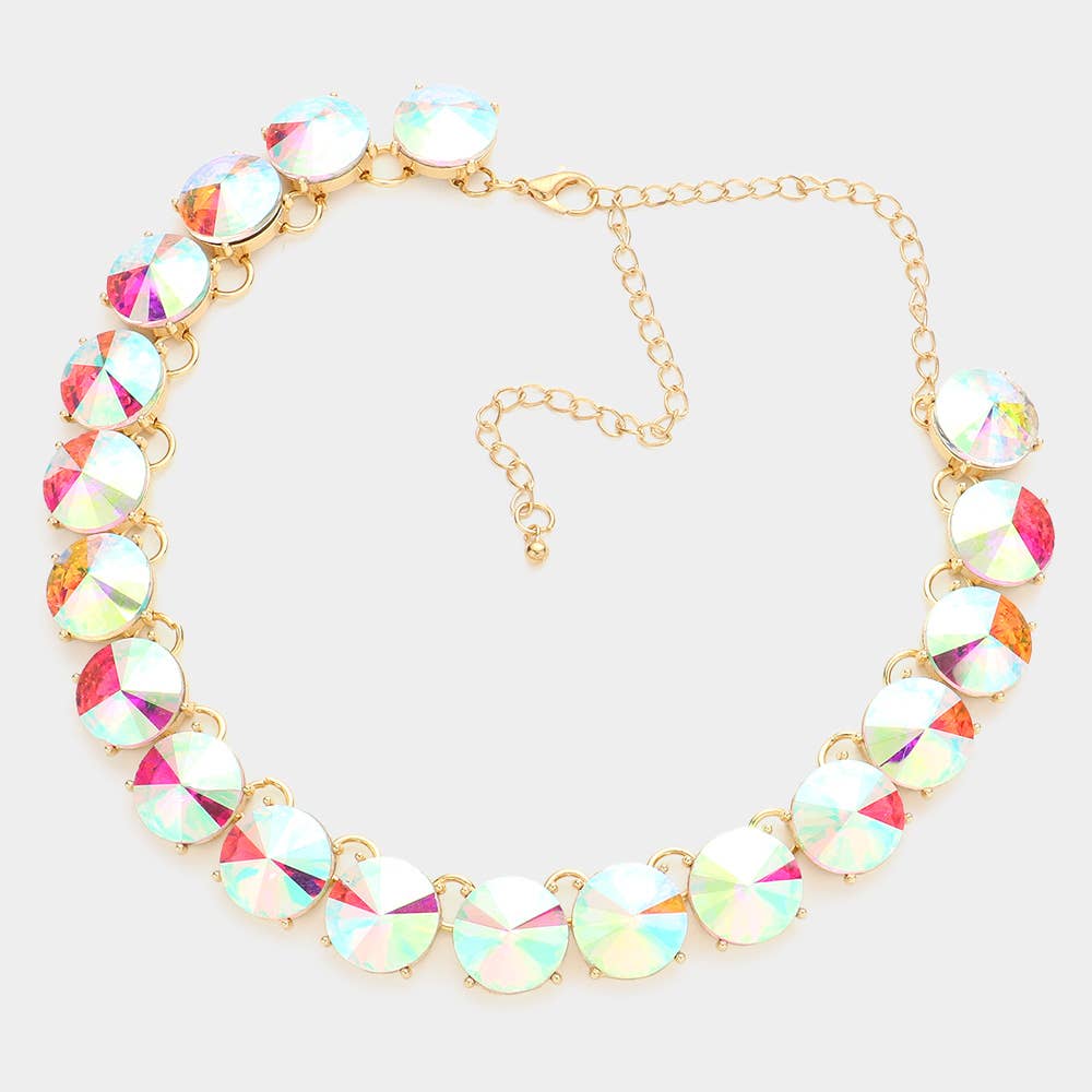 Sensibling Corp. - Wholesale Link & Chain Necklace - Round Stone Link Evening Necklace21