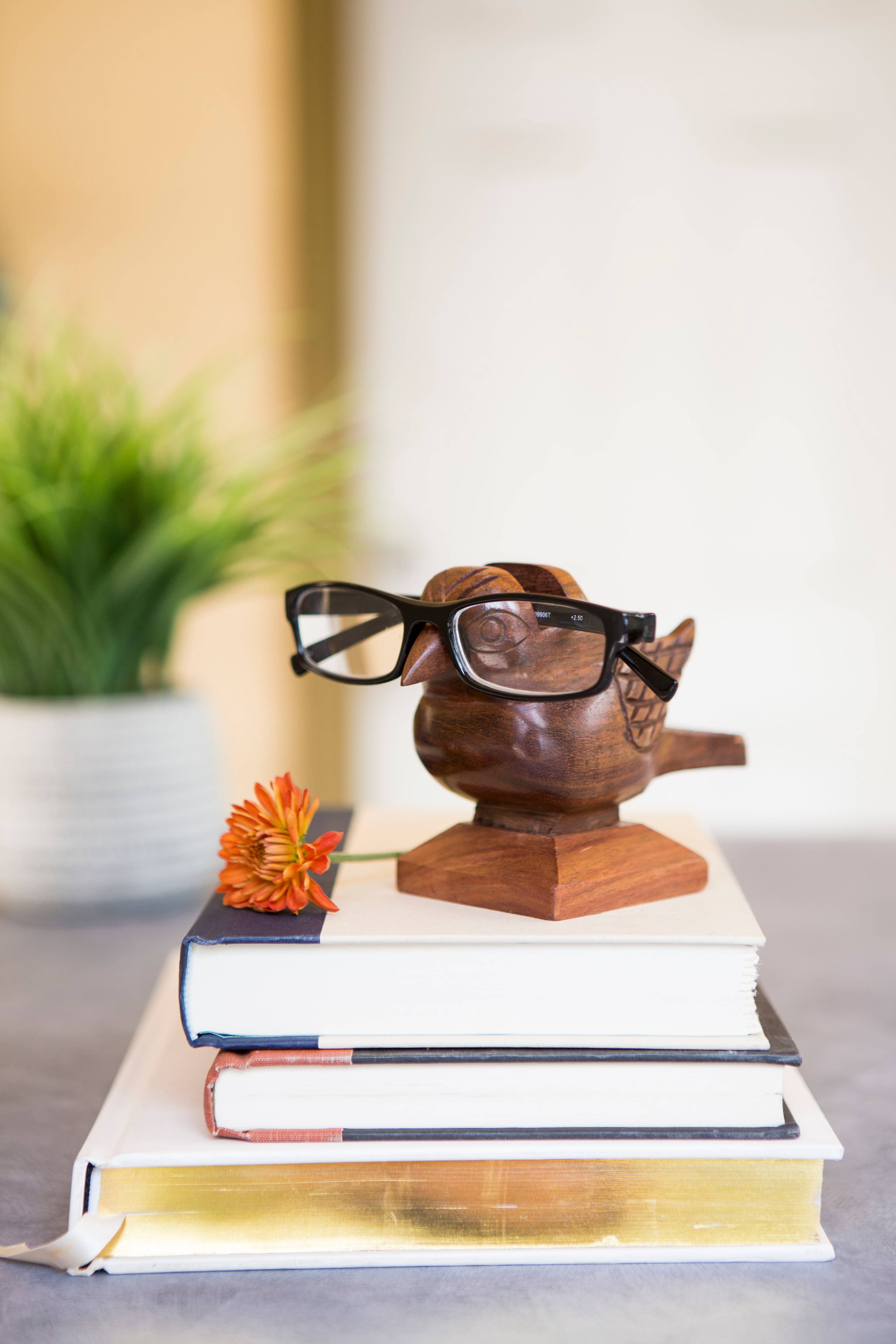 Matr Boomie Fair Trade - Wholesale Eyewear Cases & Holders - Unisex - Sparrow Eyeglass Holder Stand - Handcrafted Indian Rosewood4