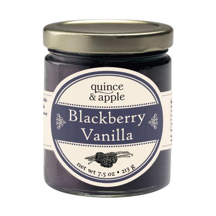 Confiture de mûres et vanille 7,5 oz - 12 par caisse pour la vente par Gourmet Indulgences, LLC (dba Quince & Apple Company)