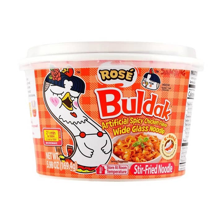 Curiosity Corner Exotic Snacks - Wholesale Ramen - Samyang Buldak Spicy Chicken Rose Glass Noodle Bowl (Korea)