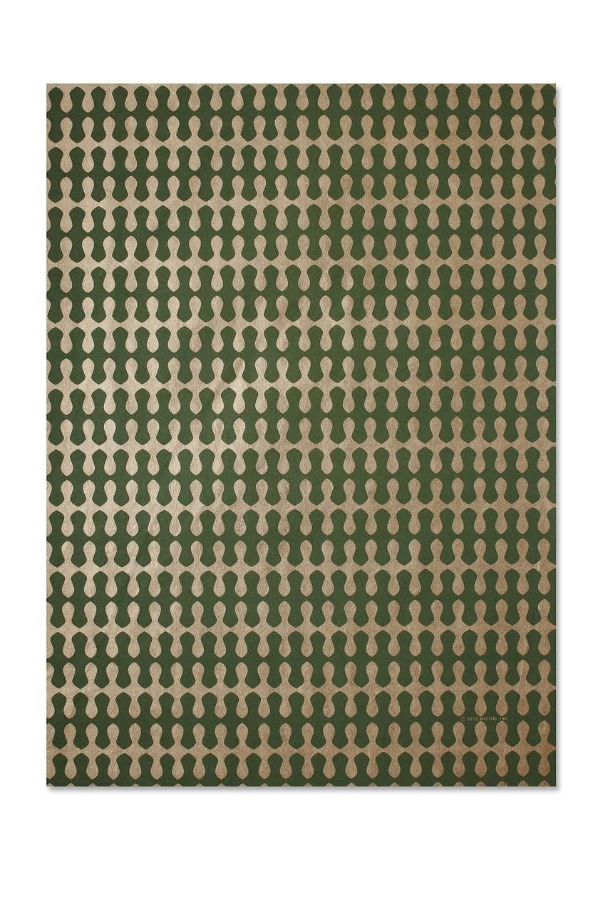 MIDORI Inc. - Vendita all'ingrosso Carta da regalo in fogli - Wave - Verde foresta/oro metallizzato1